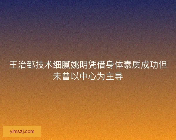 王治郅技术细腻姚明凭借身体素质成功但未曾以中心为主导