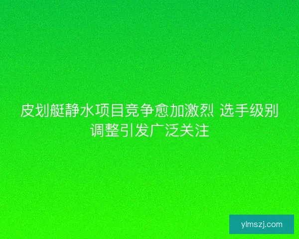 皮划艇静水项目竞争愈加激烈 选手级别调整引发广泛关注