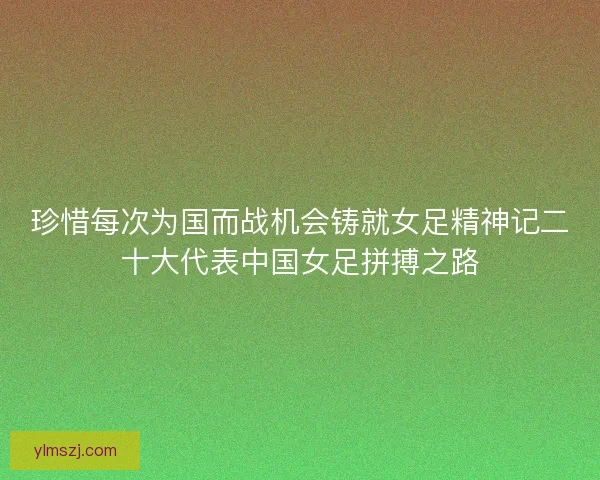 珍惜每次为国而战机会铸就女足精神记二十大代表中国女足拼搏之路