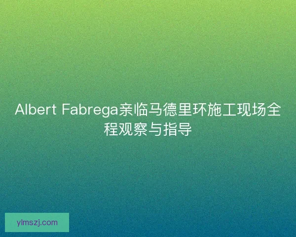Albert Fabrega亲临马德里环施工现场全程观察与指导